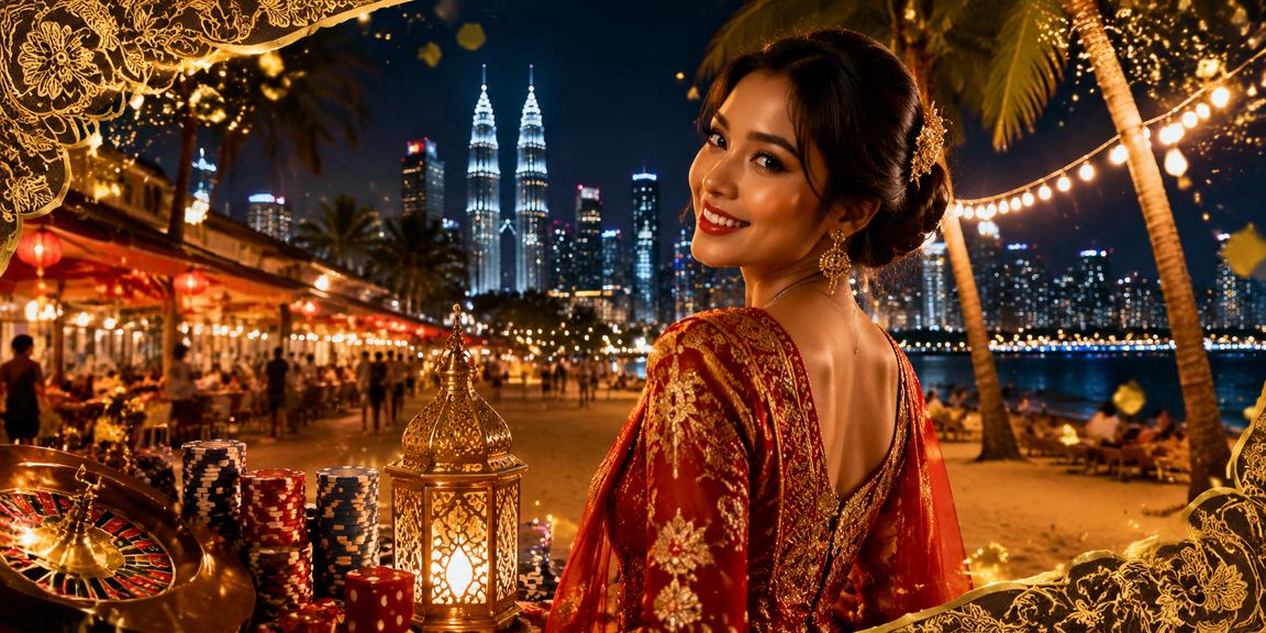 Pengguna di Kuala Lumpur menyemak odds pertaruhan sukan menggunakan pakaian batik tradisional Malaysia